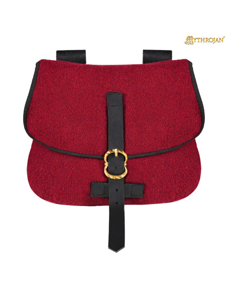 Sac médiéval pour LARP en rouge vin