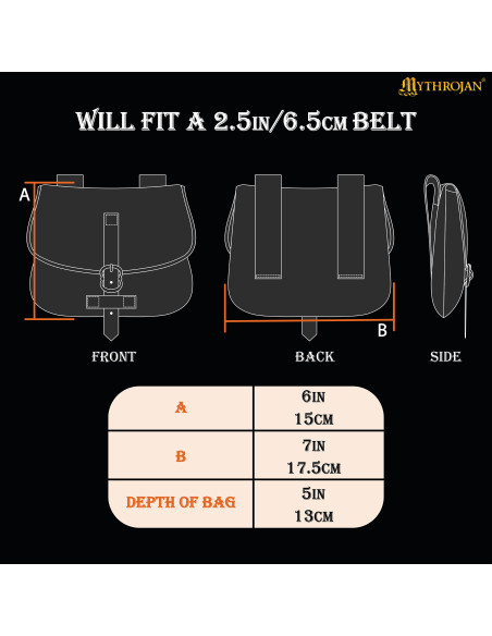 Sac médiéval pour LARP en rouge vin
