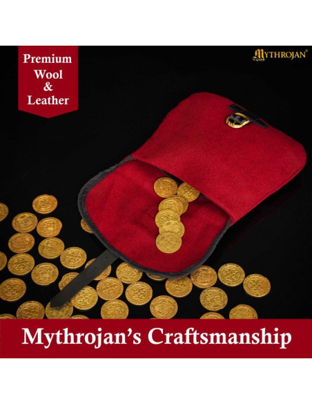 Sac médiéval pour LARP en rouge vin