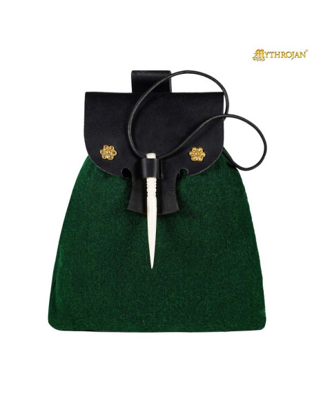 Sac médiéval, fermeture en os, en...