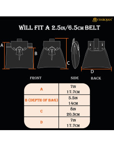 Sac médiéval, fermeture en os, en vert bouteille 2