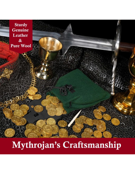 Sac médiéval, fermeture en os, en...