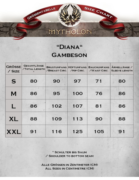 Gambison médiéval Diana en rouge