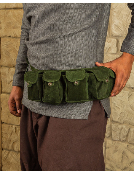 Ceinture Rickar avec 5 pochettes - Vert