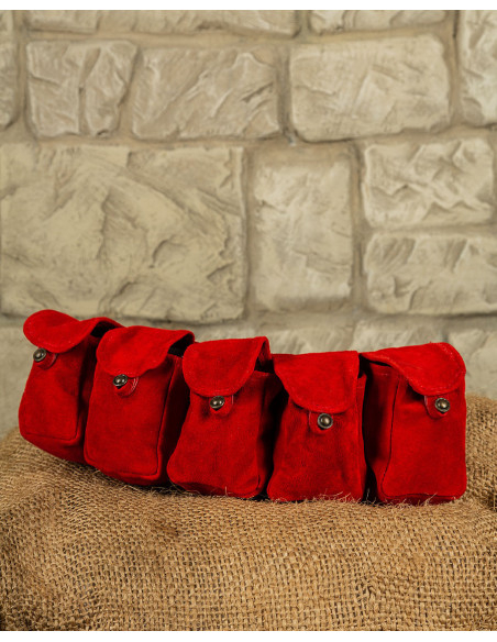 Ceinture Rickar avec 5 pochettes - Rouge