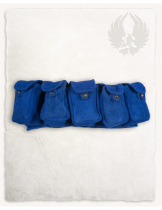Ceinture Rickar avec 5 petites poches - Bleu