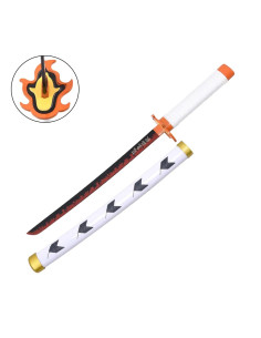 Mini Katana Rengoku Kyojuro, lame en bambou
