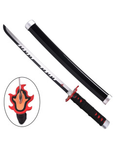 Mini Katana Tanjirou Kamado feu, lame en bambou