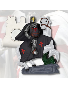 Imán Templario noir à cheval (7 cm.)