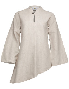 Blouse médiévale en lin modèle Galatea, blanc naturel