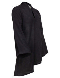 Blouse médiévale en lin modèle Galatea, couleur noire 2