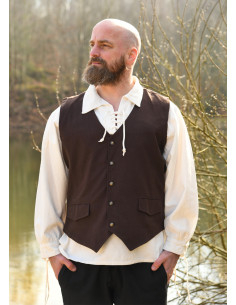Chaleco médiéval marron modèle Lasse
