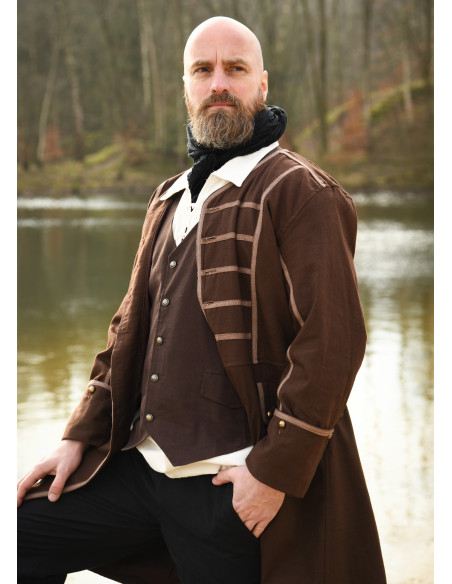 Chaleco médiéval marron modèle Lasse