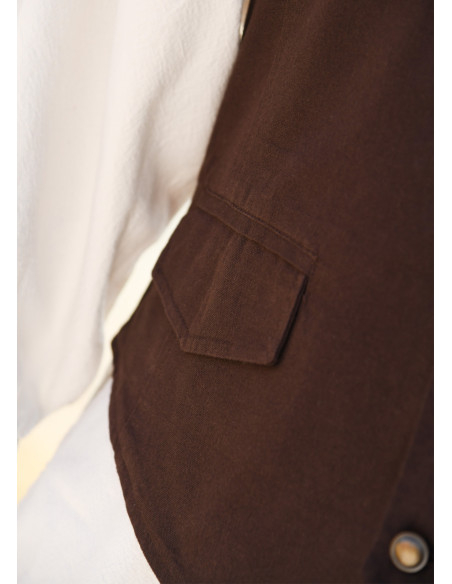 Chaleco médiéval marron modèle Lasse