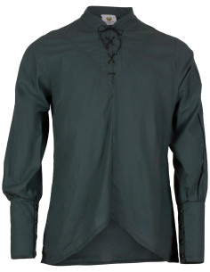 Chemise médiévale en coton modèle Arantir, couleur vert...