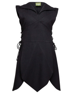 Tunique médiévale en coton modèle Galatea, couleur noire