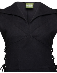 Tunique médiévale en coton modèle Galatea, couleur noire 2