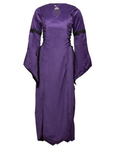 Robe médiévale en velours modèle Antaris, couleur violet