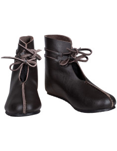 Bottes médiévales en cuir modèle Einhard, couleur marron