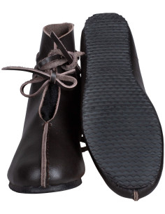 Bottes médiévales en cuir modèle Einhard, couleur marron 2