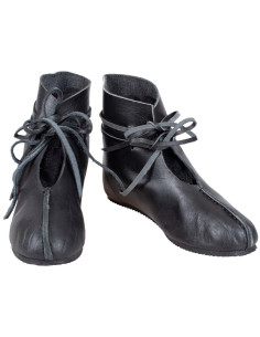 Bottes médiévales en cuir modèle Einhard, couleur noire