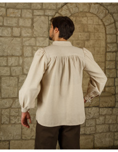 Chemise médiévale en coton modèle Ansgar, blanc naturel 2
