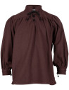 Chemise médiévale en coton modèle Ansgar, couleur marron