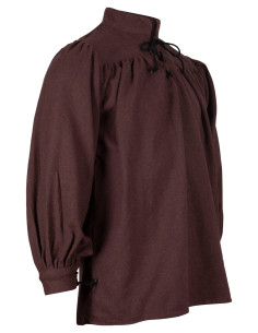 Chemise médiévale en coton modèle Ansgar, couleur marron 2