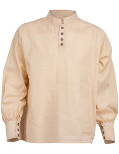 Chemise médiévale en coton modèle Bartold, couleur blanc...