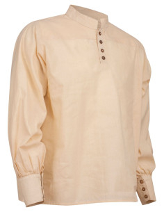 Chemise médiévale en coton modèle Bartold, couleur blanc... 2