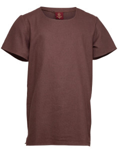 Tunique médiévale basique en coton, couleur marron
