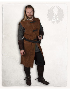 Tabard médiéval en peau de daim modèle Bowen, couleur marron