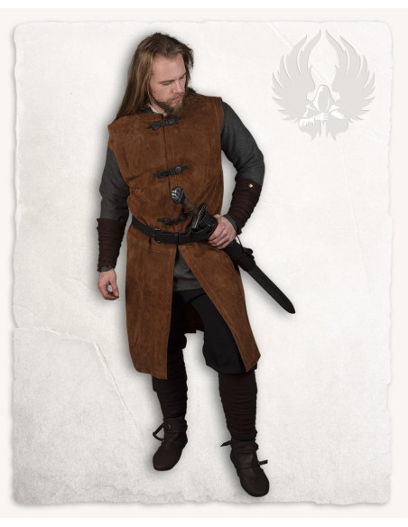 Tabard médiéval en peau de daim...