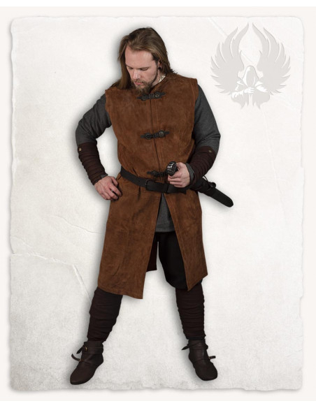 Tabard médiéval en peau de daim...