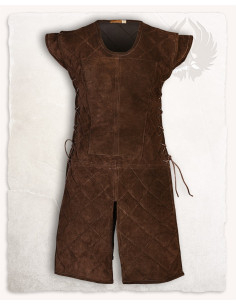 Armure médiévale en daim modèle Brandon, couleur marron
