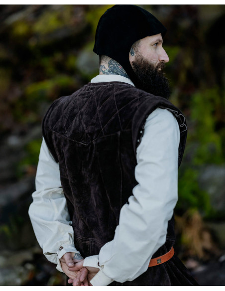 Veste médiévale longue en daim modèle...
