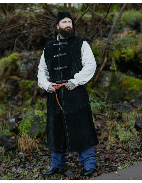 Veste médiévale longue en daim modèle...