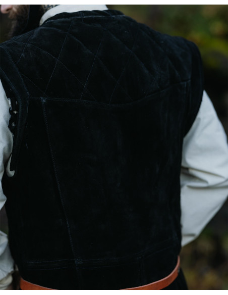 Veste médiévale longue en daim modèle...
