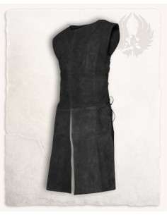 Tabard médiéval en daim modèle Justus, couleur noire