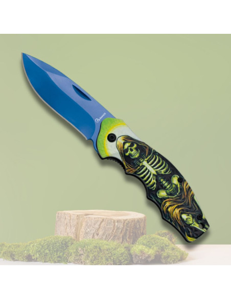 Couteau Albainox poignée squelette 3D...