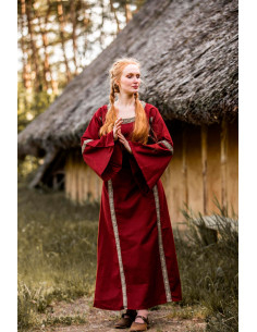 Robe médiévale femme modèle Sophie, Rouge