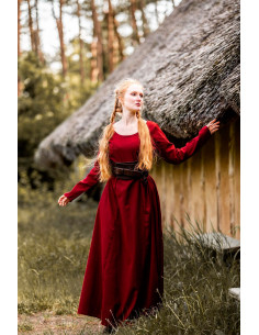 Tunique rouge longue femme médiévale modèle Scarlet