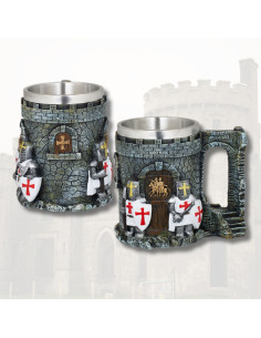 Tasse médiévale en résine des chevaliers templiers