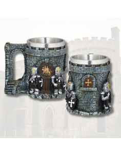 Tasse médiévale en résine Château Chevaliers Templiers