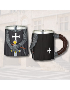 Tasse médiévale en résine design Chevalier Templiers