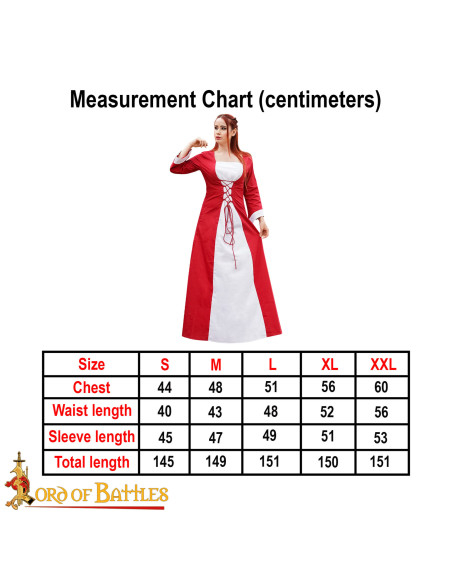 Robe Médiévale Princesse en Coton -...