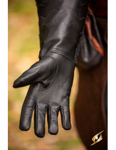 Gants médiévaux à écailles noires 2