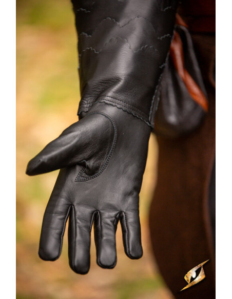 Gants médiévaux à écailles noires