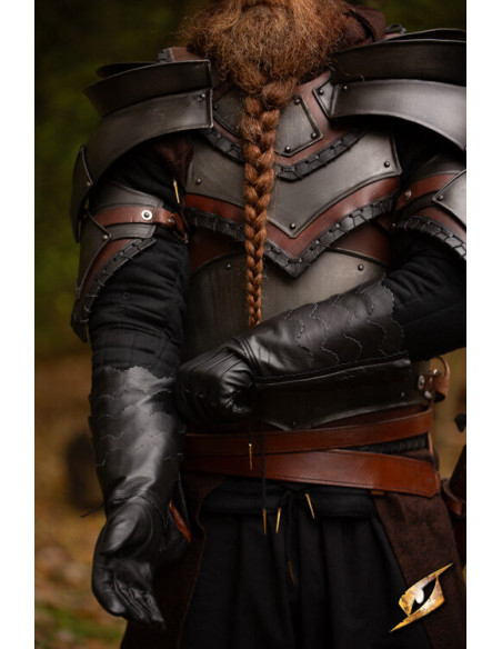 Gants médiévaux à écailles noires