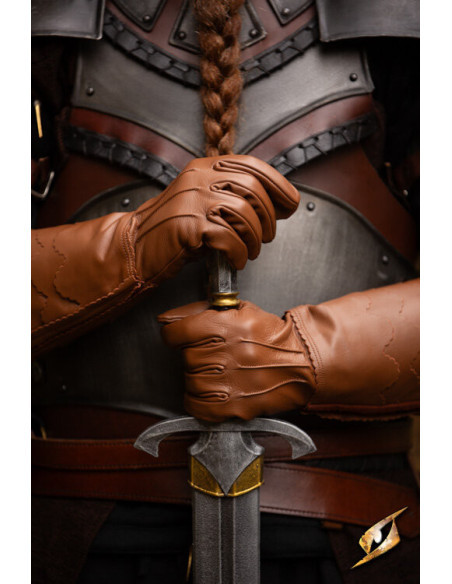 Gants médiévaux en écailles marron